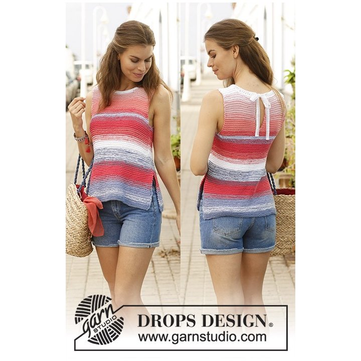 Malibu Top de verano tejido a rayas