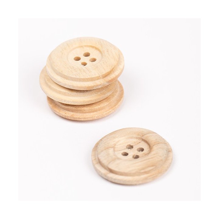 Botones de madera de haya 25mm